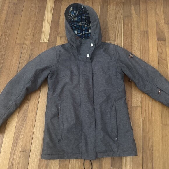Roxy Bright Edition Women's Hooded Jacket Gray Waterproof Dry Flight 10K Size M - Picture 2 of 9